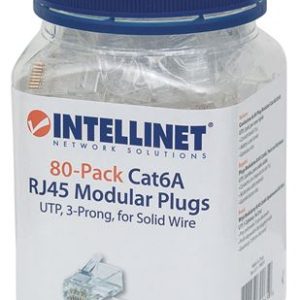 Intellinet, 80-Pack Cat6A RJ45 Modular Plugs, UTP